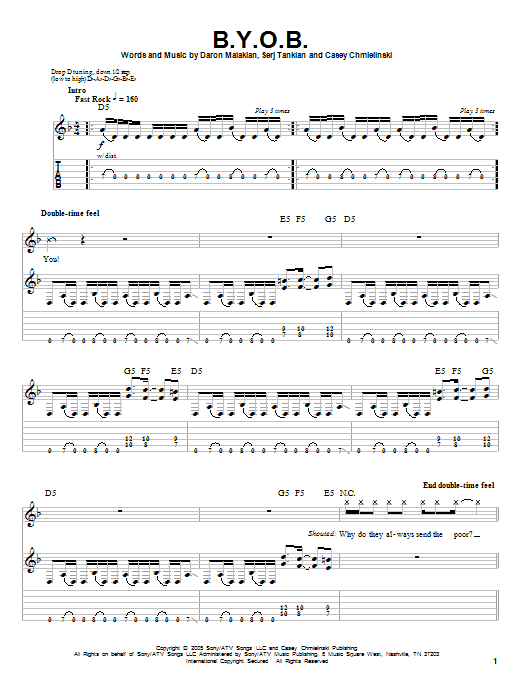 Produktgalerie: Seite 1 von 1 B.Y.O.B., System Of A Down, Gitarre
