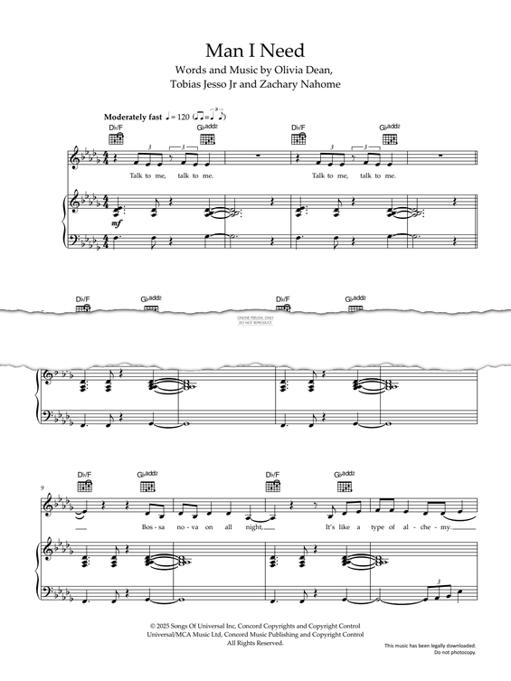 Produktgalerie: Seite 1 von 1 Man I Need, Olivia Dean, Gesang, Gitarre, Klavier