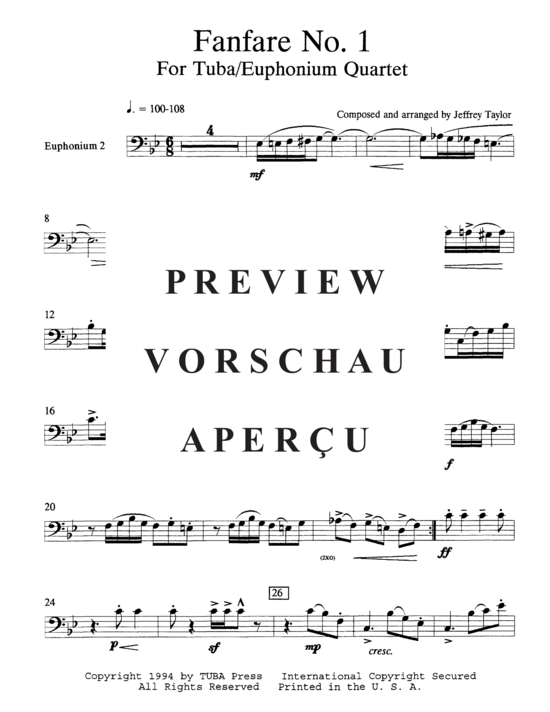 Product gallery: Page 8 of 13 Fanfare No. 1 , , (Tuba Quartett EETT)
