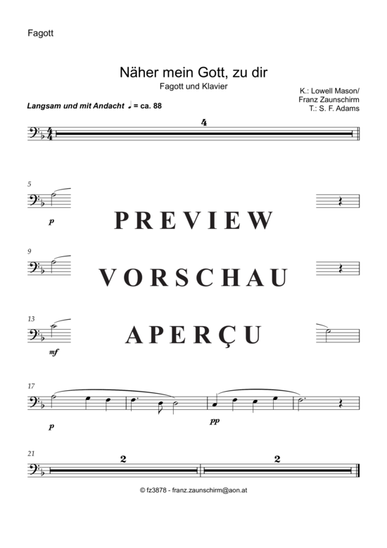Product gallery: Page 4 of 5 Näher mein Gott zu dir , , (bassoon + piano)