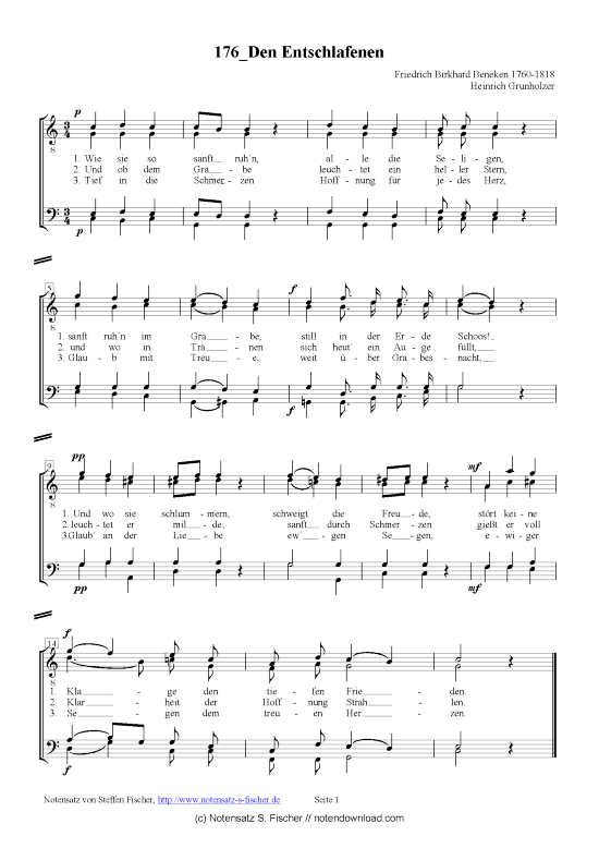 Product picture to: Den Entschlafenen  Friedrich Birkhard Beneken 1760-1818 Heinrich Grunholzer 