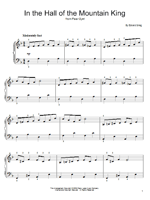 Produktgalerie: Seite 1 von 1 In The Hall Of The Mountain King, Edvard Grieg, Klavier