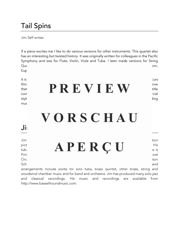 Produktgalerie: Seite 3 von 11 Tail Spins, , (Blechbläserquartett)