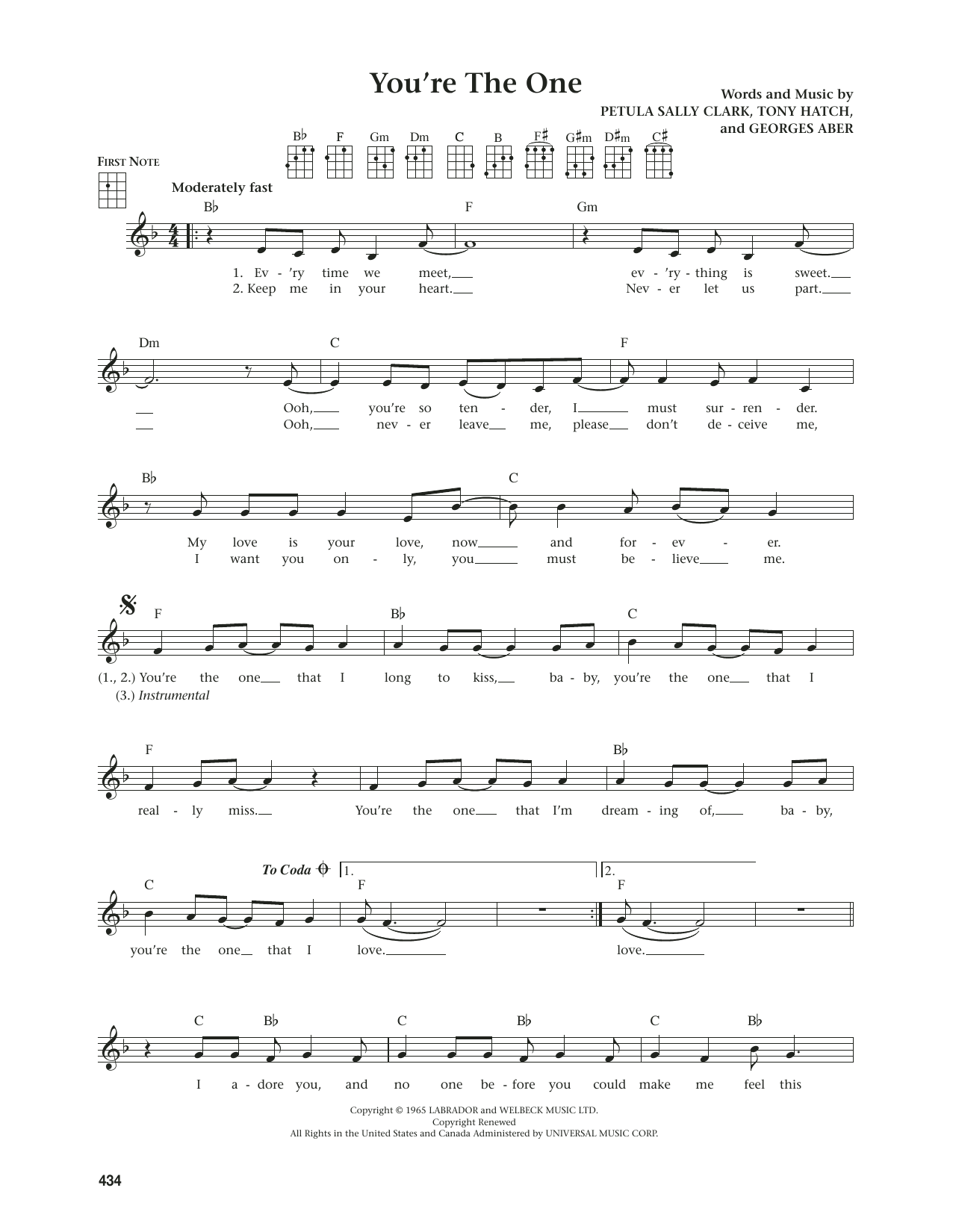 Product gallery: Page 1 of 1 You're The One (from The Daily Ukulele) (arr. Jim Beloff), The Vogues
