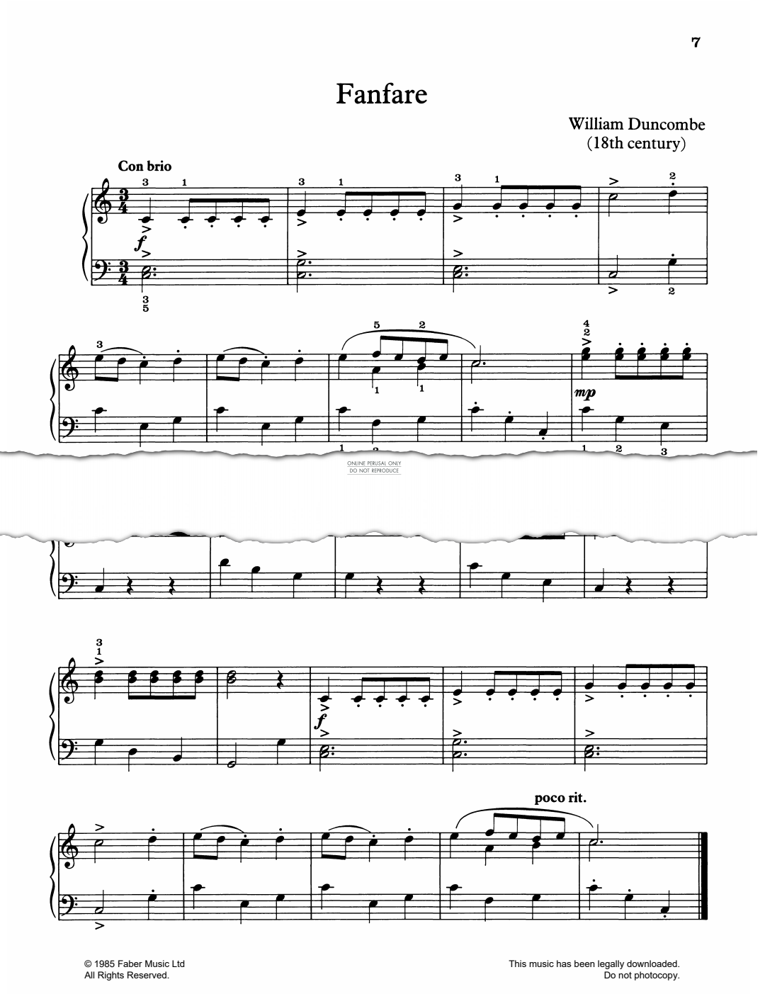 Produktgalerie: Seite 1 von 1 Fanfare, William Duncombe, Klavier