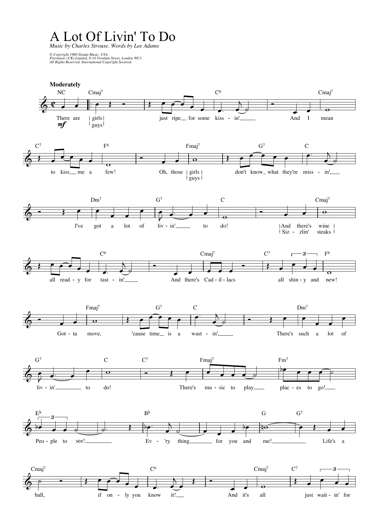 Produktbild zu: A Lot Of Livin' To Do (from Bye Bye Birdie)
