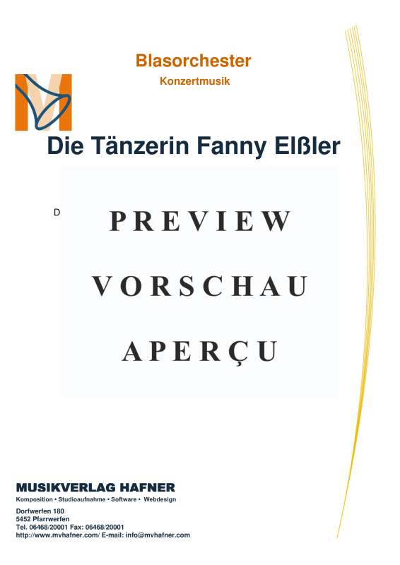 Product gallery: Page 4 of 11 Die Tänzerin Fanny Elßler, , (large wind orchestra)