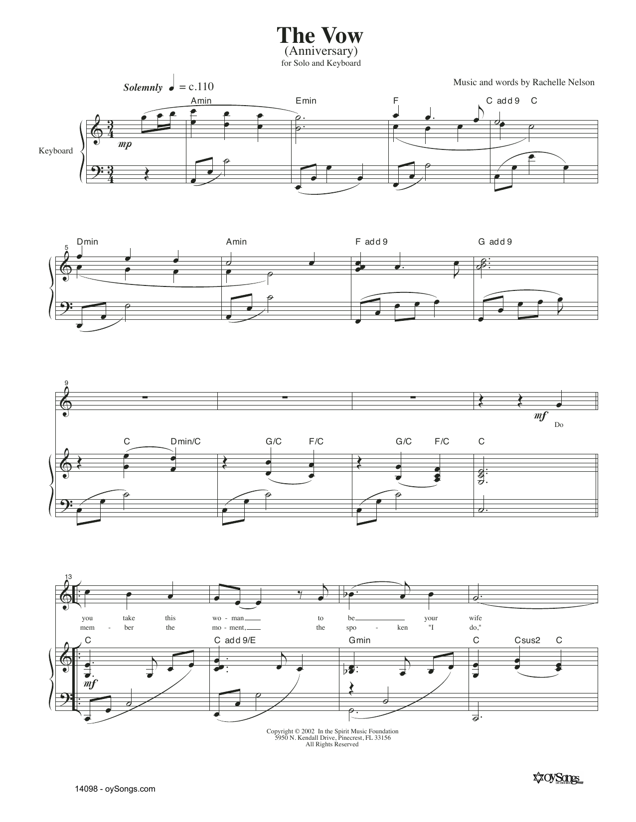 Produktgalerie: Seite 1 von 1 The Vow, Rachelle Nelson, Gesang, Klavier