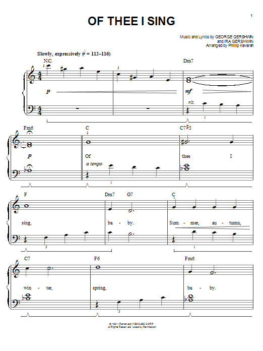 Produktbild zu: Of Thee I Sing (arr. Phillip Keveren)