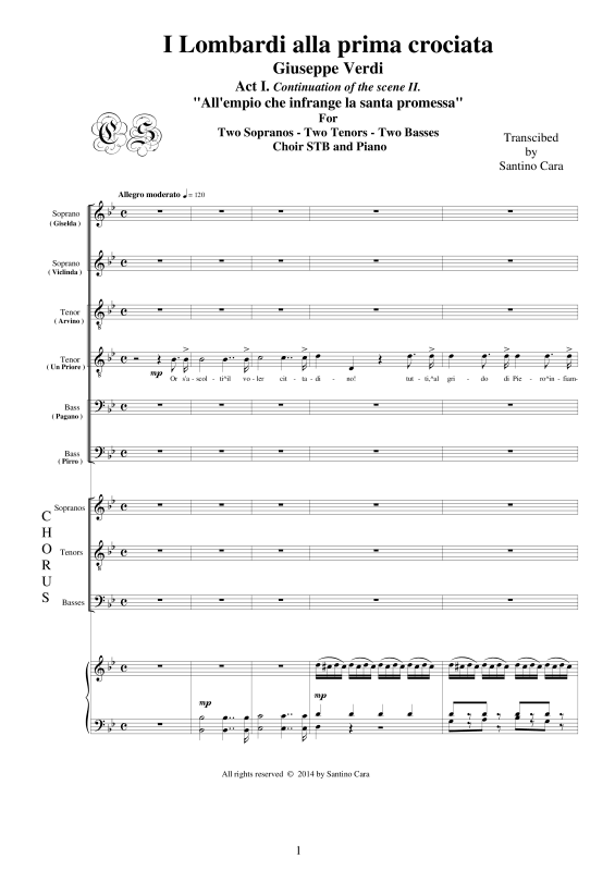 Produktbild zu: I Lombardi - (Act I-II) 'All'empio che infrange...'Giuseppe Verdi