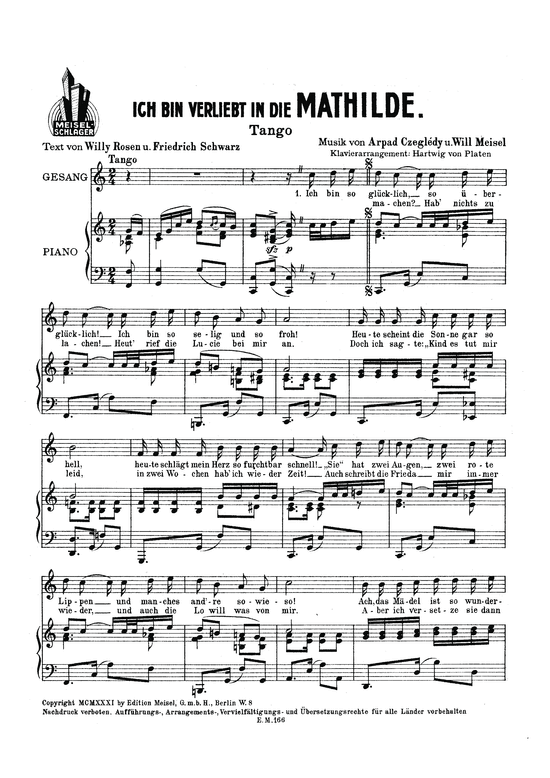 Produktbild zu: Ich bin verliebt in die MathildeTango