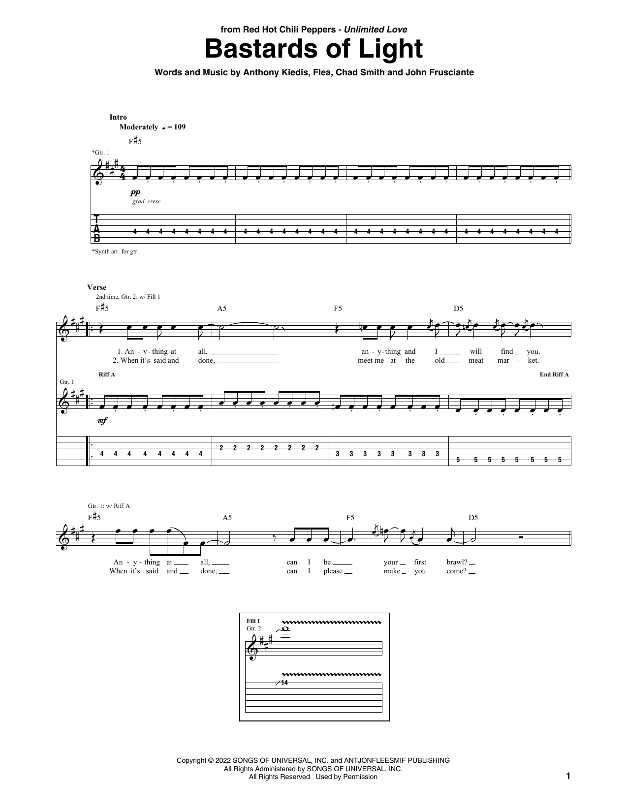 Produktgalerie: Seite 1 von 1 Bastards Of Light, Red Hot Chili Peppers, Gitarre