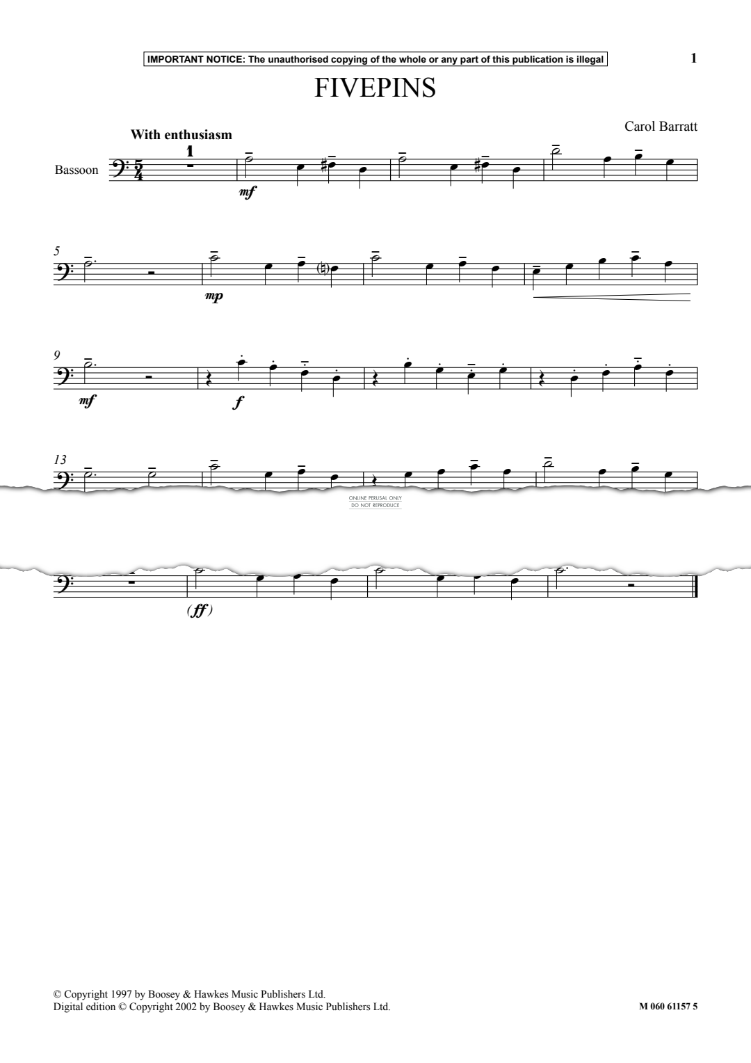 Produktgalerie: Seite 1 von 1 Fivepins, Carol Barratt, Fagott