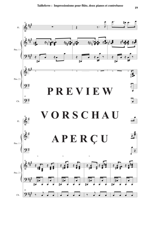 Product gallery: Page 20 of 21 Impressionisme , , (Quartet for flute, double bass + 2x piano)