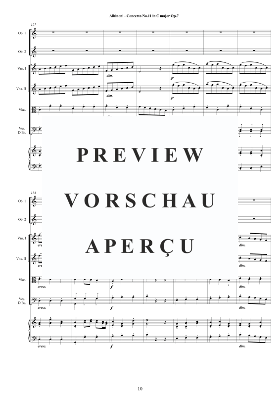 Product gallery: Page 11 of 11 Concerto No.11 in C-Dur Op.7, , 2 Solo Oboes, String Ensemble, and Harpsichord (Bc)