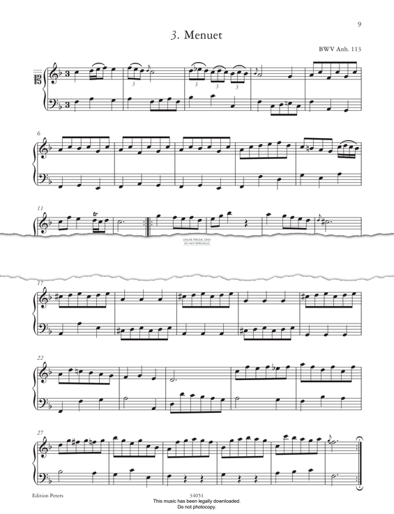 Produktbild zu: Menuet BWV Anh. 113 (from 'The Anna Magdalena Notebook 1725')