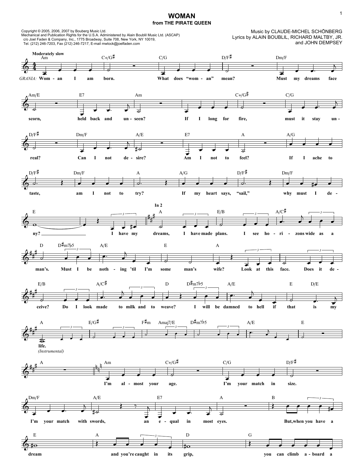 Produktbild zu: Woman (from The Pirate Queen)