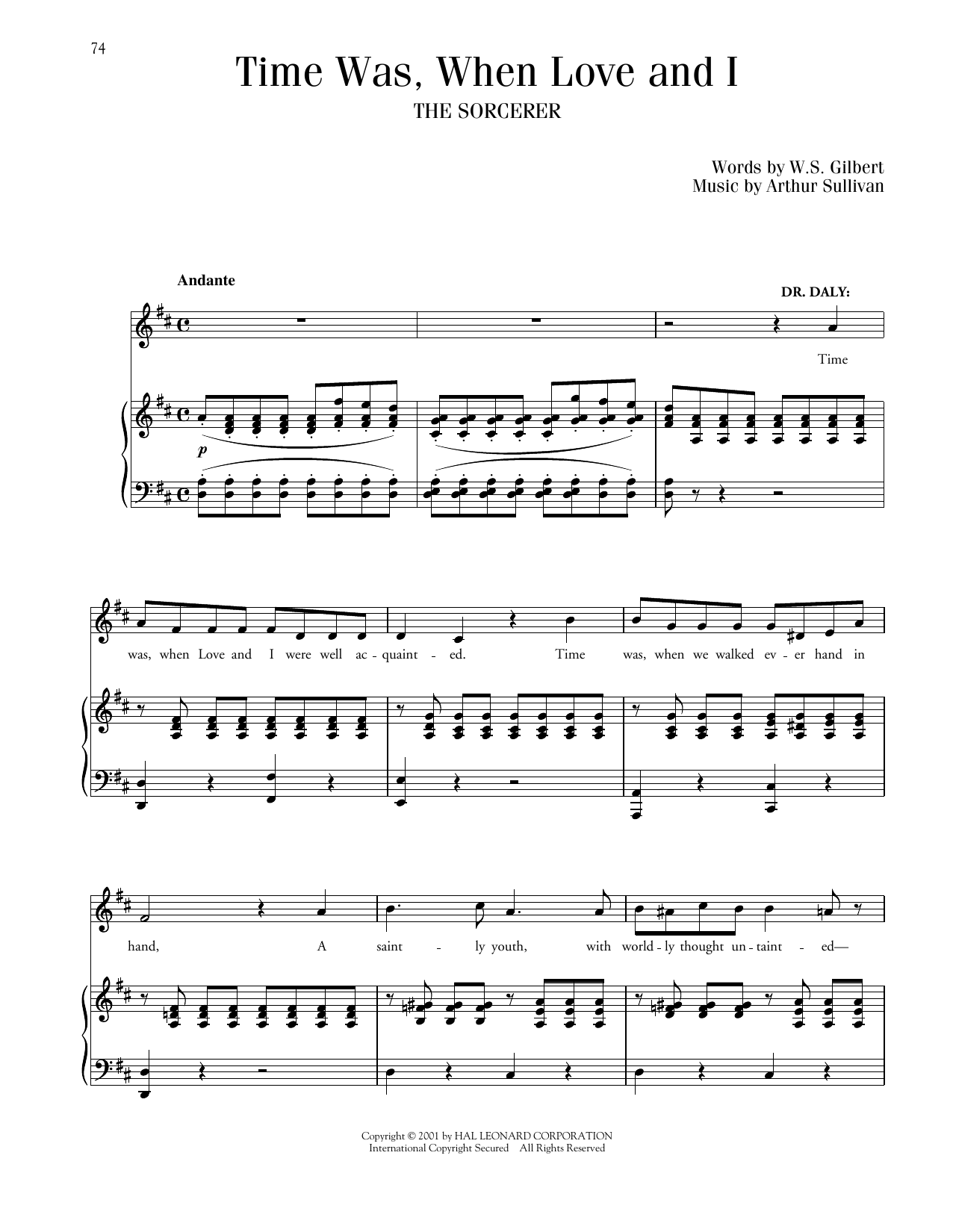 Product gallery: Page 1 of 1 Time Was, When Love And I (from The Sorcerer), Gilbert & Sullivan