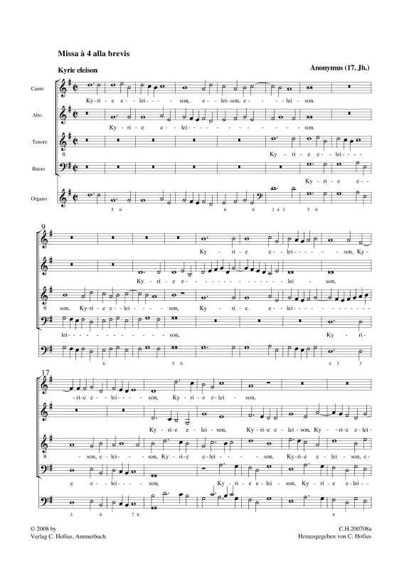 gallery: Missa á 4 alla brevis, , (Gemischter Chor + BC)
