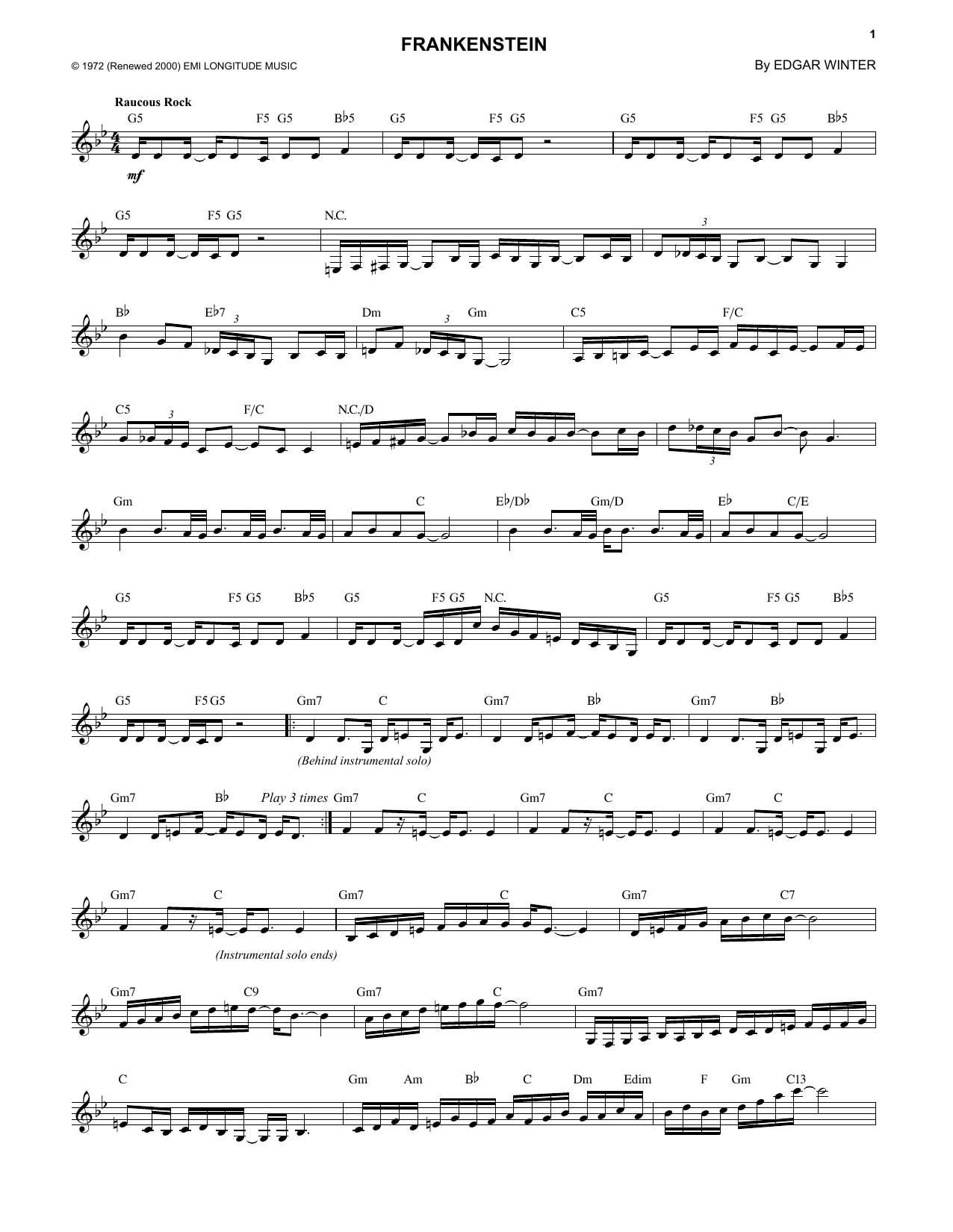 Produktgalerie: Seite 1 von 1 Frankenstein, Edgar Winter Group, Melodieinstrument