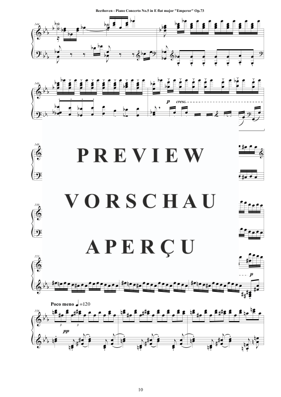 Produktgalerie: Seite 11 von 11 Piano Concerto No.5 in E flat major ´Emperor´ Op.73 - Piano Version, , Klavier Solo