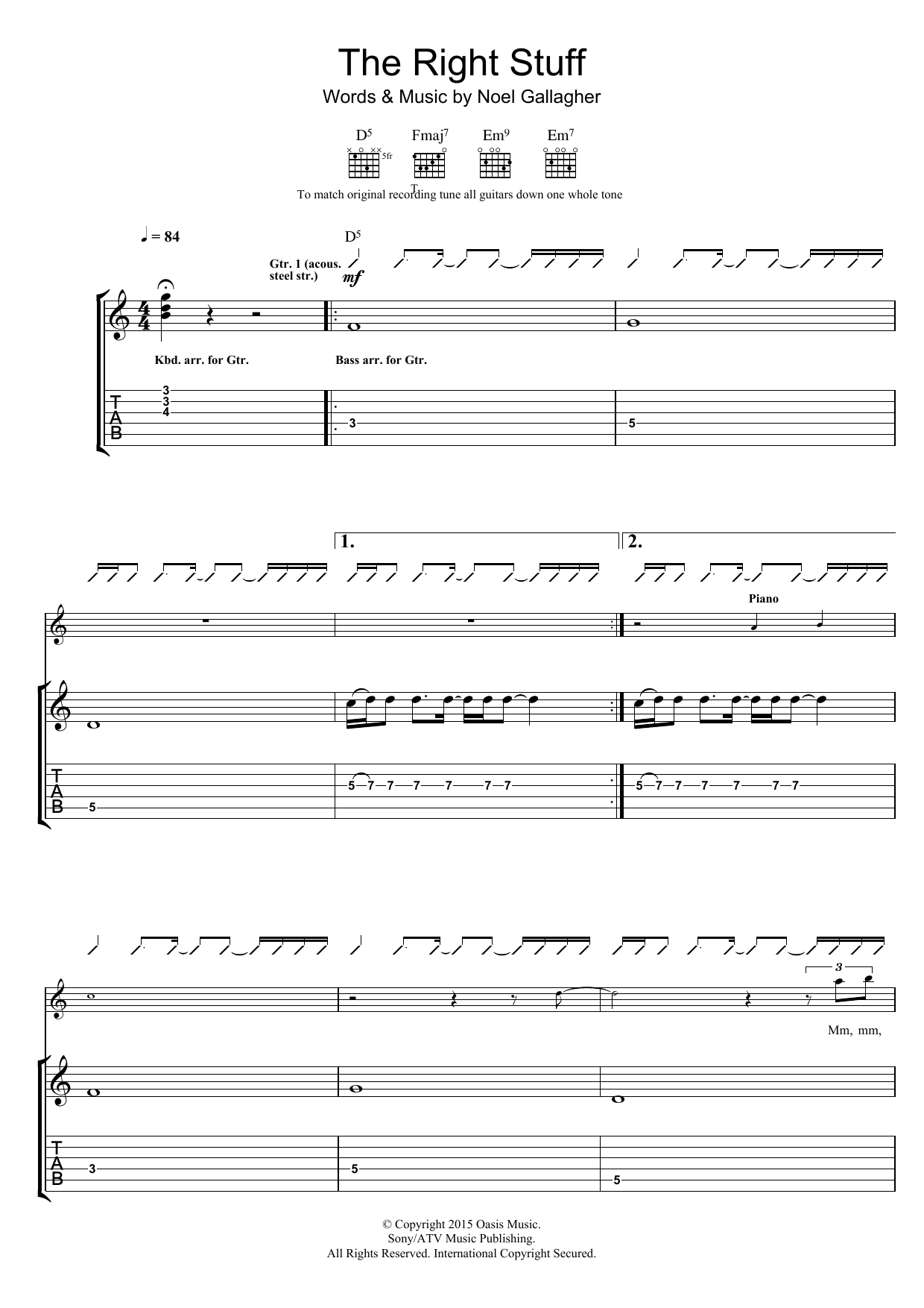 Produktgalerie: Seite 1 von 1 The Right Stuff, Noel Gallagher's High Flying Birds, Gitarre