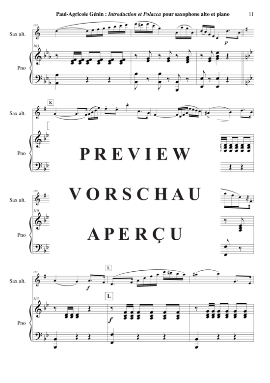 Product gallery: Page 12 of 19 Introduction et Polacca Opus 15, no. 2 , , (alto/baritone saxophone + piano)