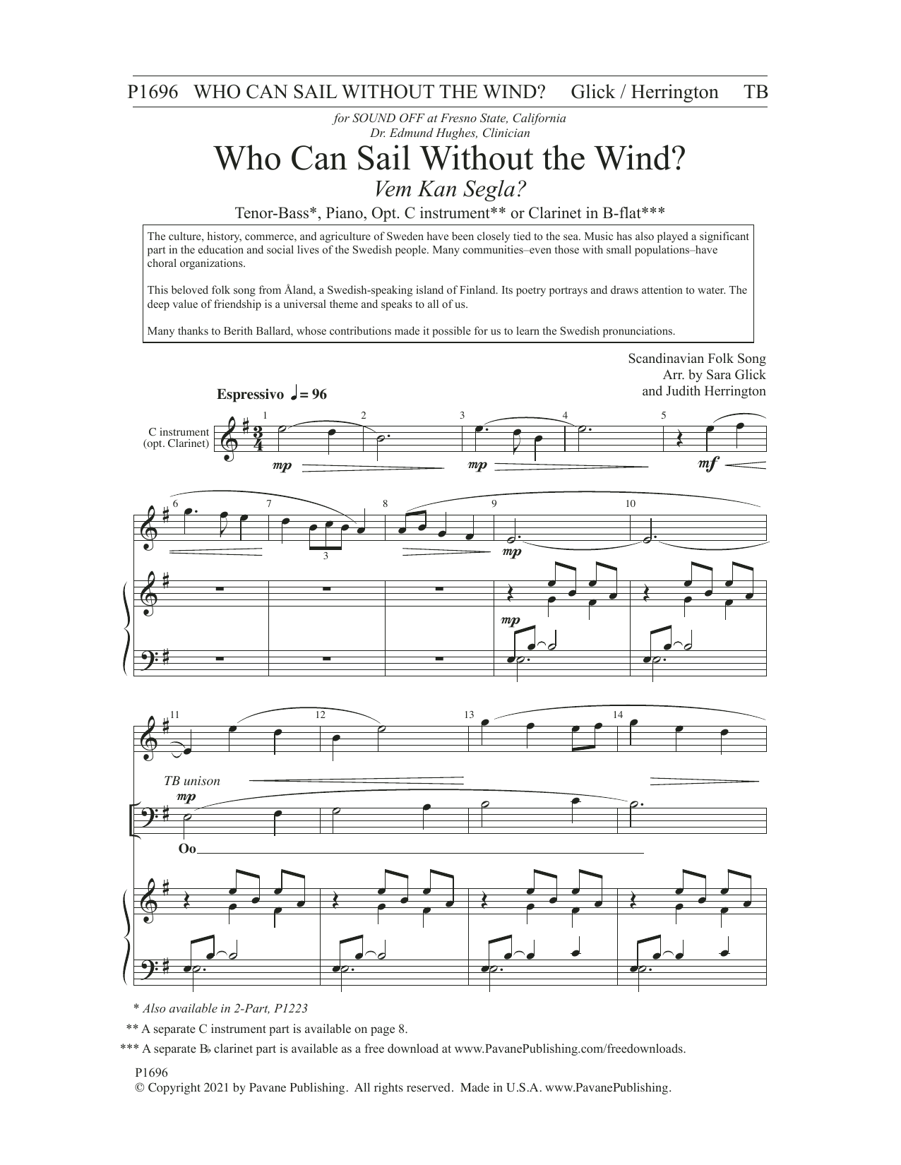 Product picture to: Who Can Sail Without the Wind? (arr. Sara Glick and Judith Herrington)