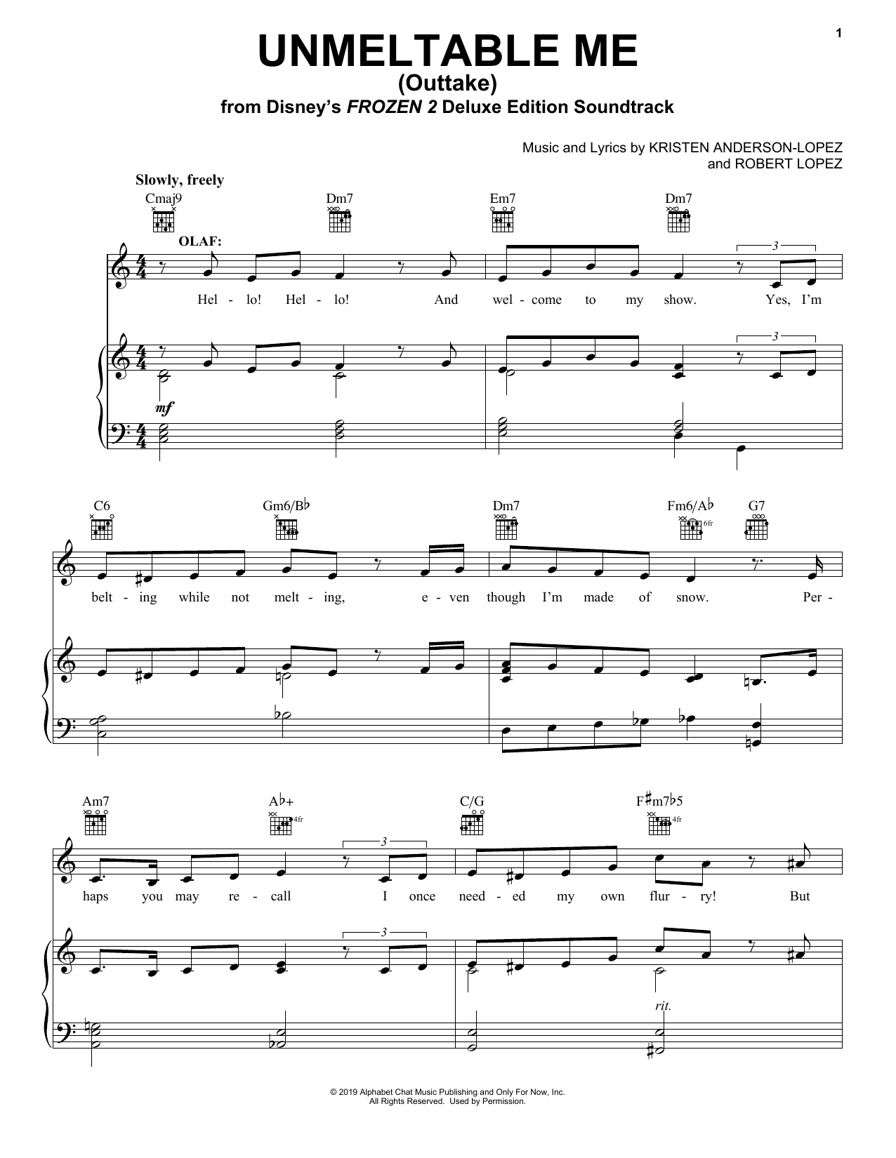 Produktbild zu: Unmeltable Me - Outtake (from Disney's Frozen 2)