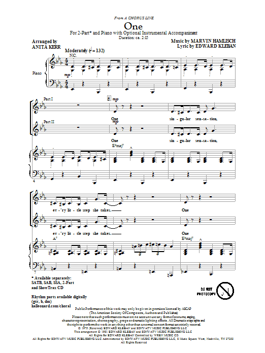 Produktgalerie: Seite 1 von 1 One (from A Chorus Line), Anita Kerr, Chor