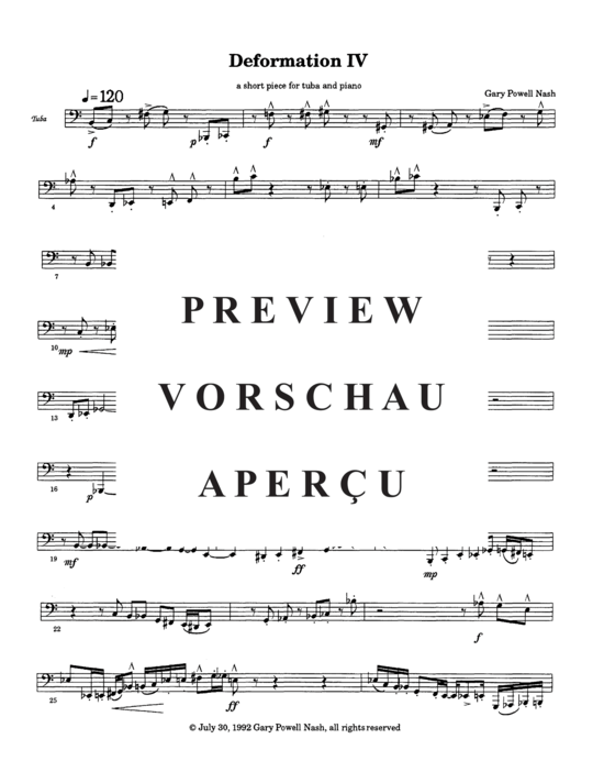 Produktgalerie: Seite 19 von 21 Deformation IV , , (Tuba + Klavier)