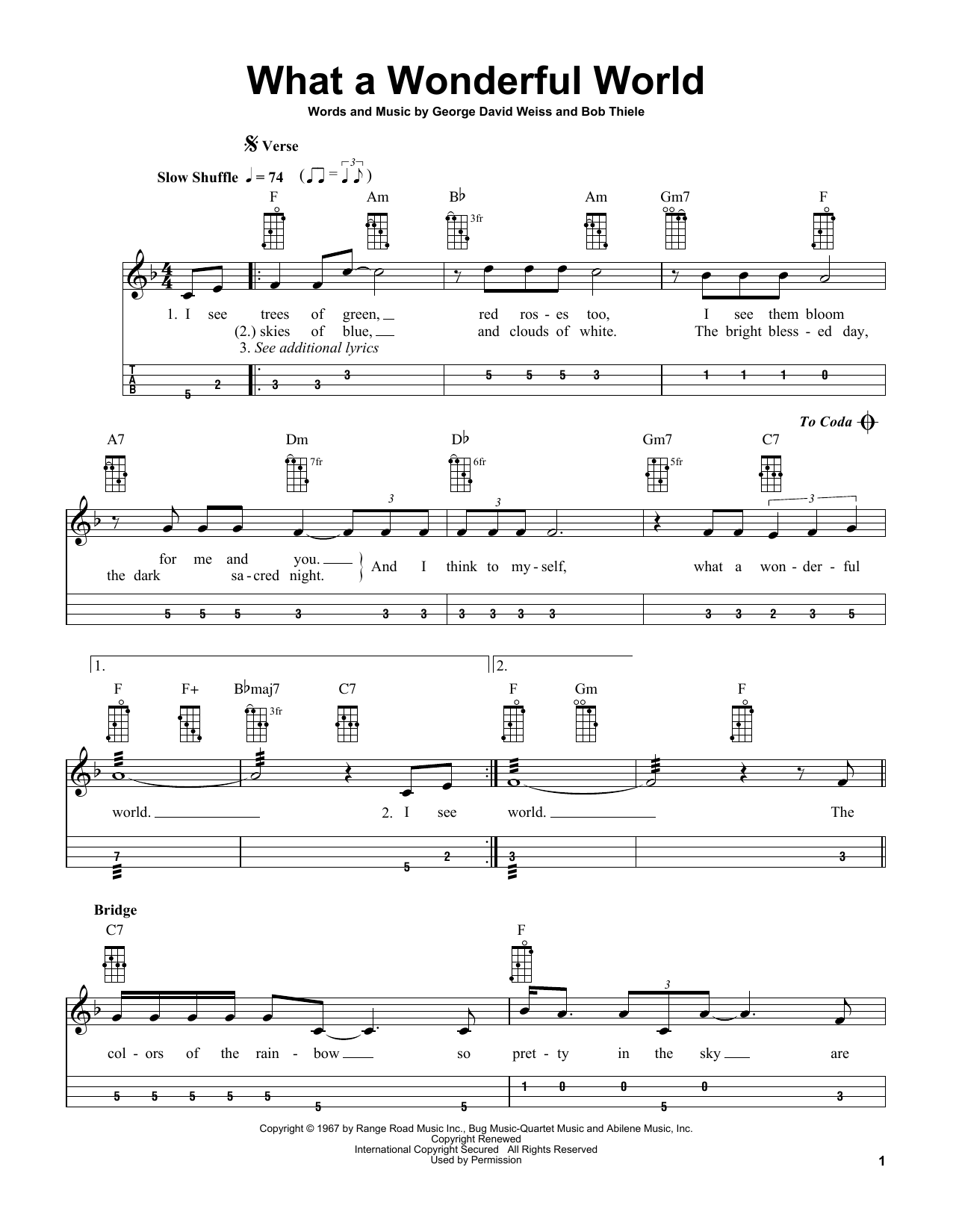 Product picture to: What A Wonderful World (arr. Bobby Westfall)