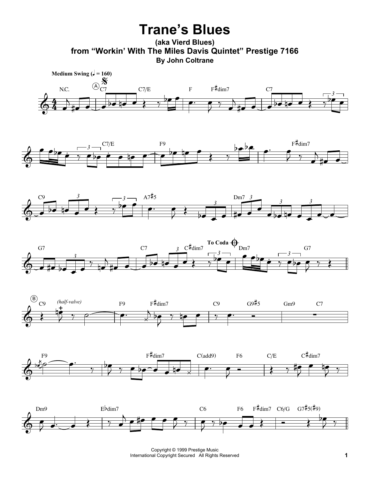 Produktgalerie: Seite 1 von 1 Trane's Blues, Miles Davis, Trompete