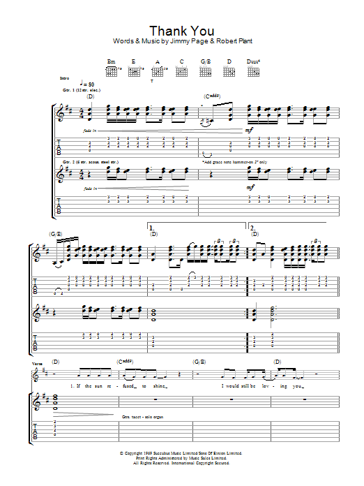 Produktgalerie: Seite 1 von 1 Thank You, Led Zeppelin, Gitarre