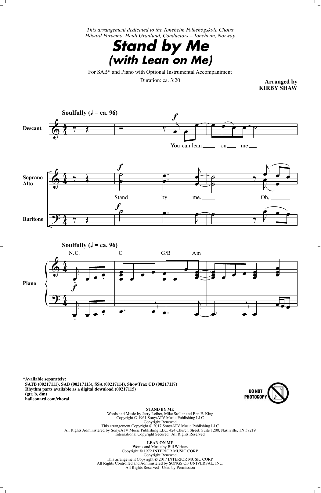 Produktgalerie: Seite 1 von 1 Stand By Me (with "Lean On Me"), Kirby Shaw, Chor