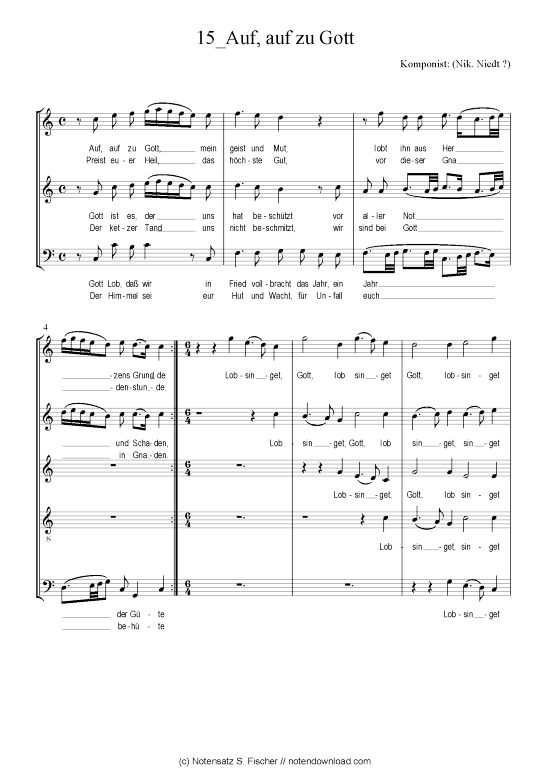 Product picture to: Auf, auf zu Gott (Nik. Niedt ?) / Neujahrsarie