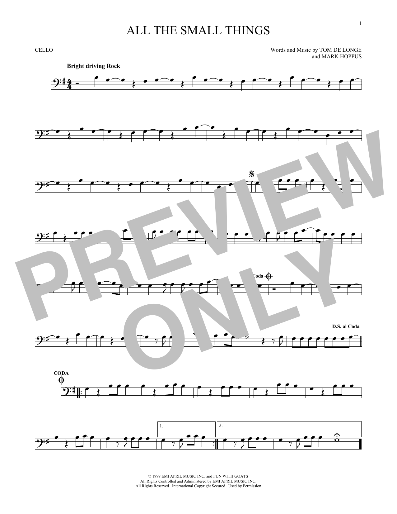 Produktgalerie: Seite 1 von 1 All The Small Things, Blink 182, Violoncello