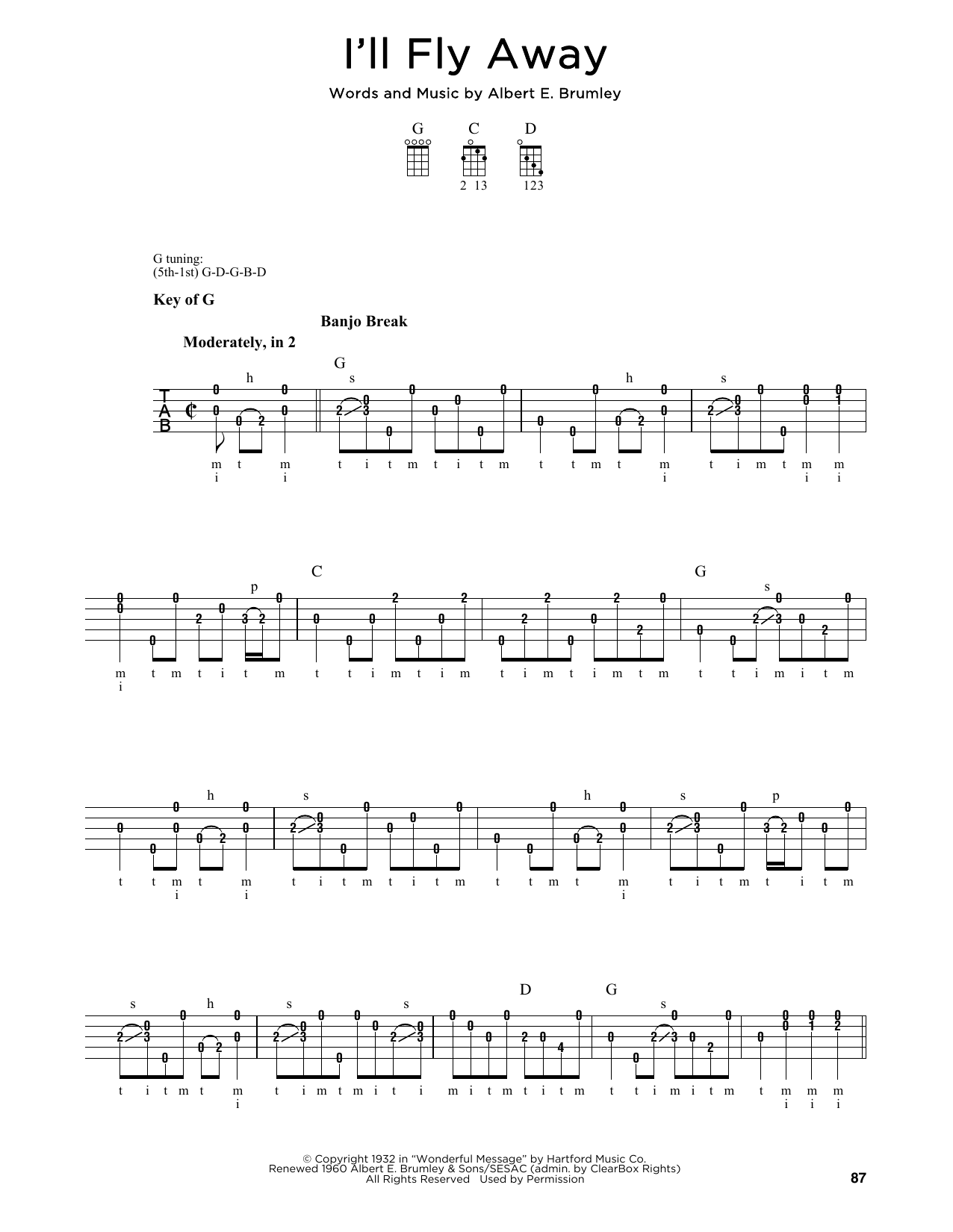 Produktgalerie: Seite 1 von 1 I'll Fly Away, Albert E. Brumley, Banjo