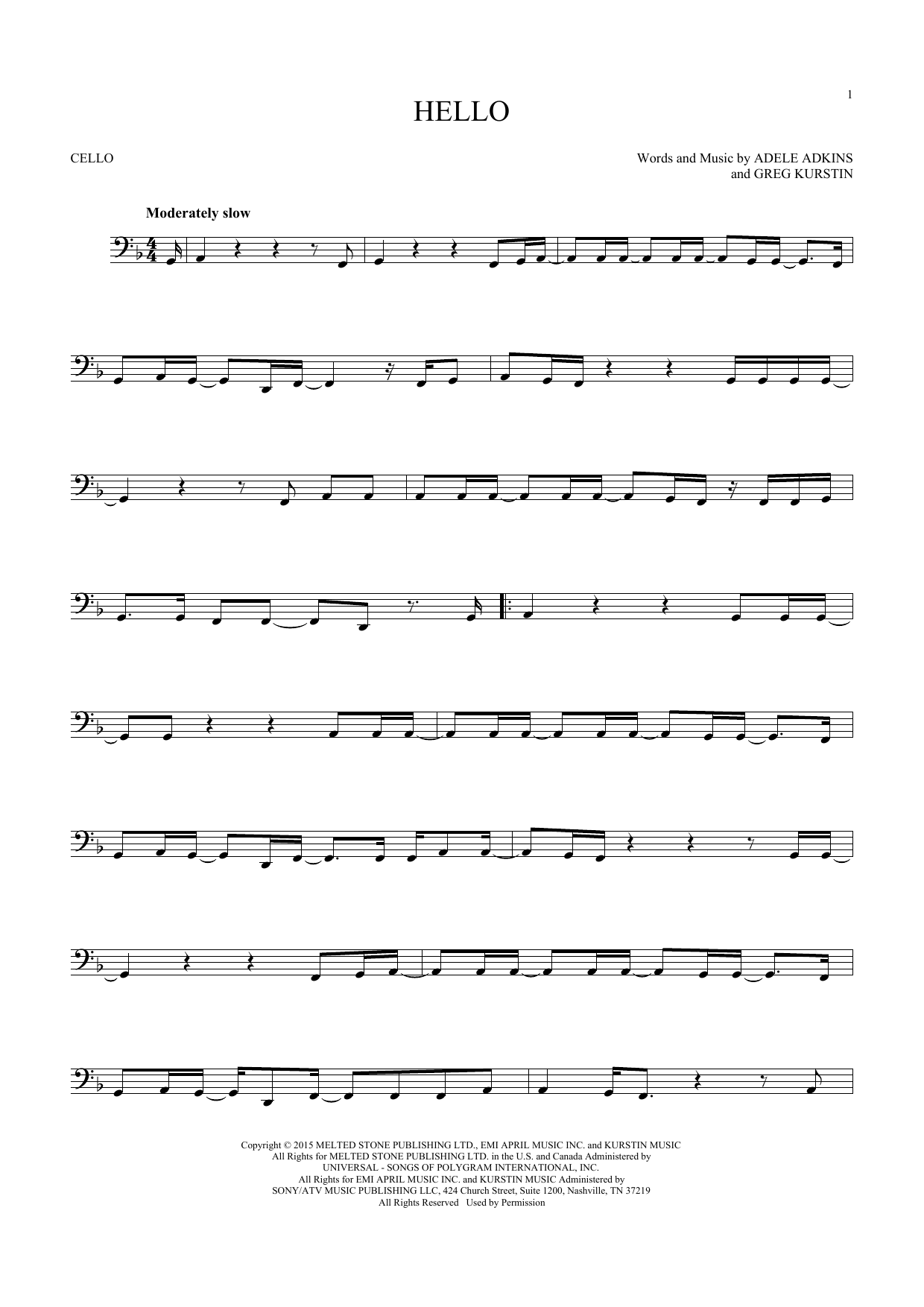 Produktgalerie: Seite 1 von 1 Hello, Adele, Violoncello