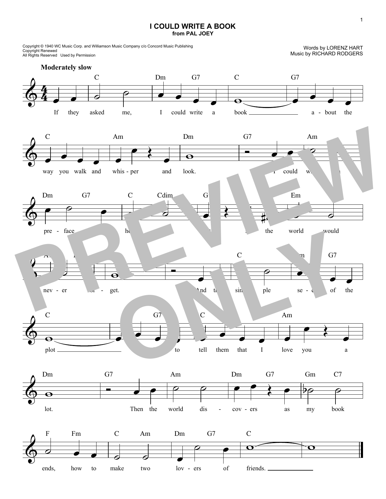 Produktbild zu: I Could Write A Book (from Pal Joey)