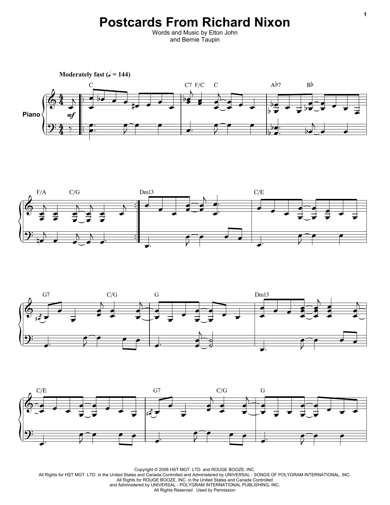 Product gallery: Page 1 of 1 Postcards From Richard Nixon, Elton John