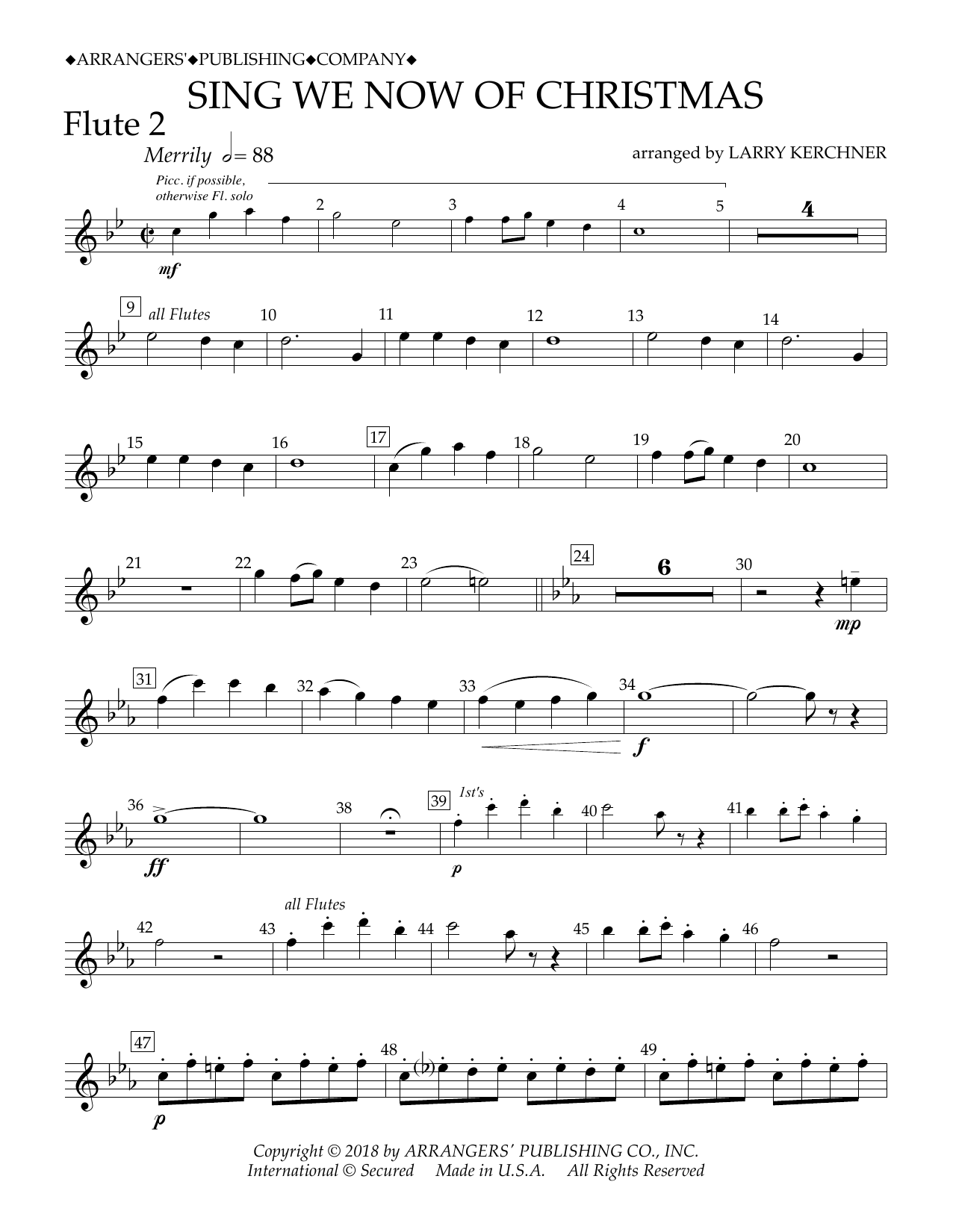 Produktbild zu: Sing We Now of Christmas (arr. Larry Kerchner) - Flute 2