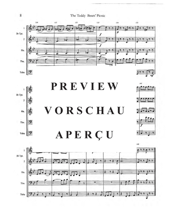 Produktgalerie: Seite 12 von 21 The Teddy Bear´s Picnic , , (Blechbläser Quintett)