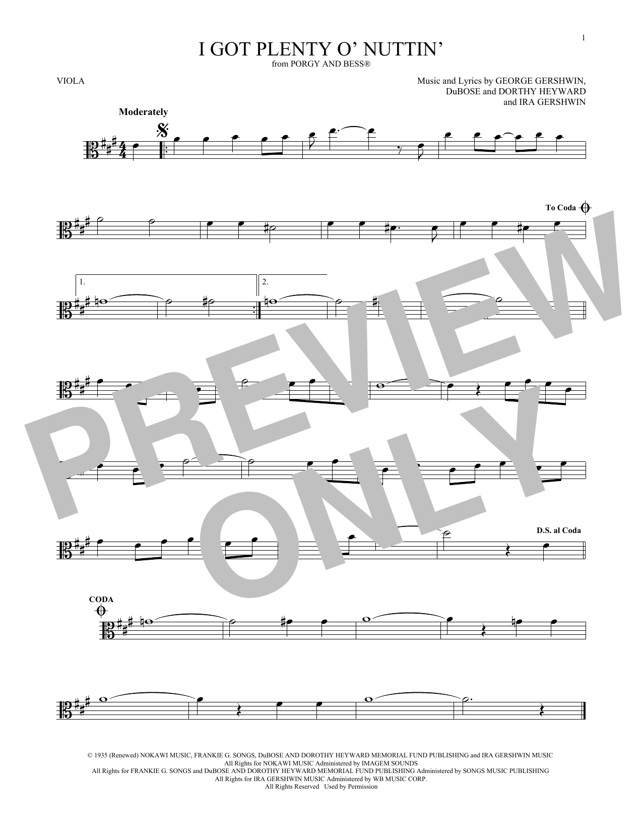 Product gallery: Page 1 of 1 I Got Plenty O' Nuttin', George Gershwin