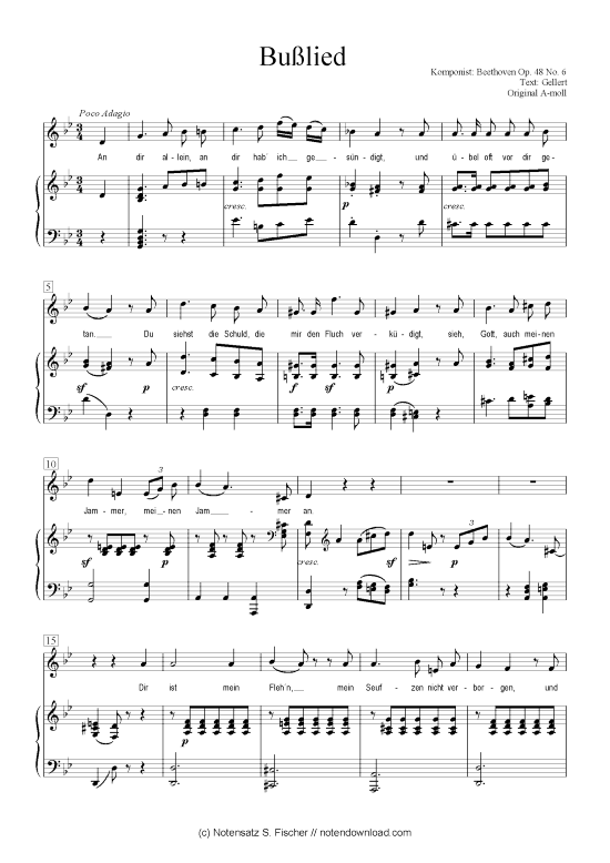 Produktbild zu: Bußlied  Beethoven Op. 48 No. 6