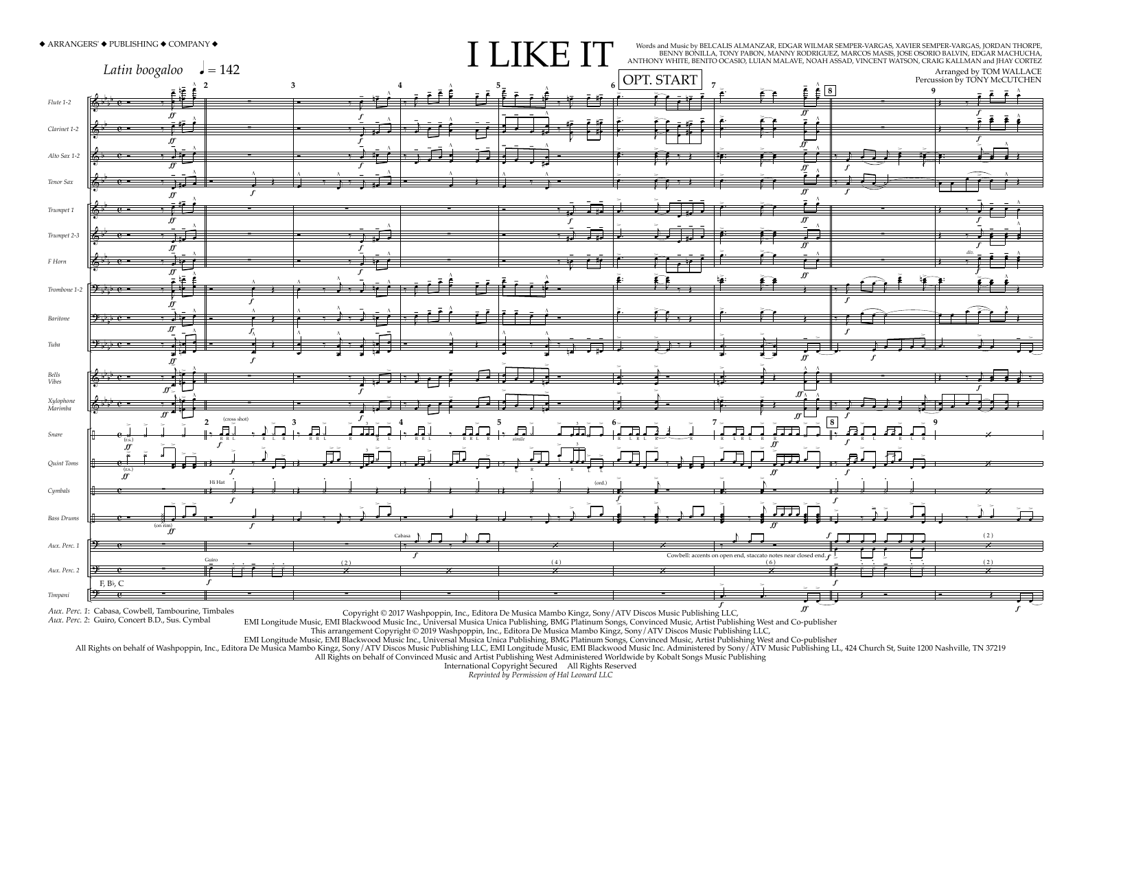 Product gallery: Page 1 of 1 I Like It (arr. Tom Wallace) - Full Score, Cardi B, Bad Bunny & J Balvin