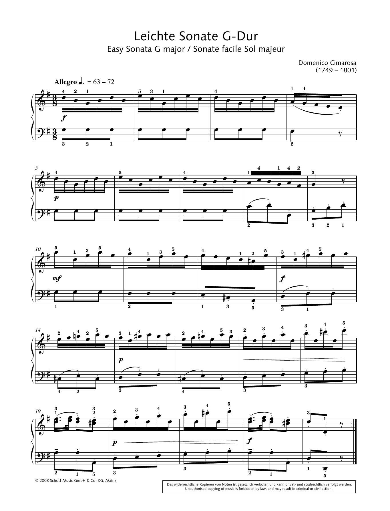 Product gallery: Page 1 of 1 Easy Sonata in G major, Hans-Gunter Heumann