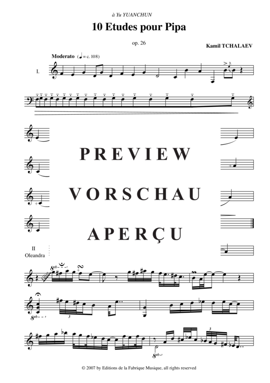 gallery: 10 Études for Pipa , , (Stimme in C)