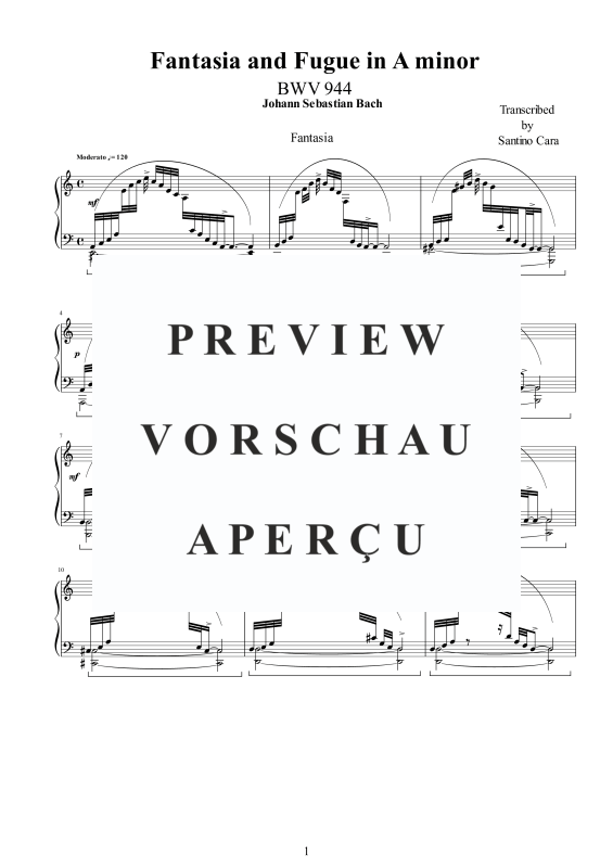 Product gallery: Page 2 of 11 Fantasia and Fugue in A minor BWV 944, , Solo Piano