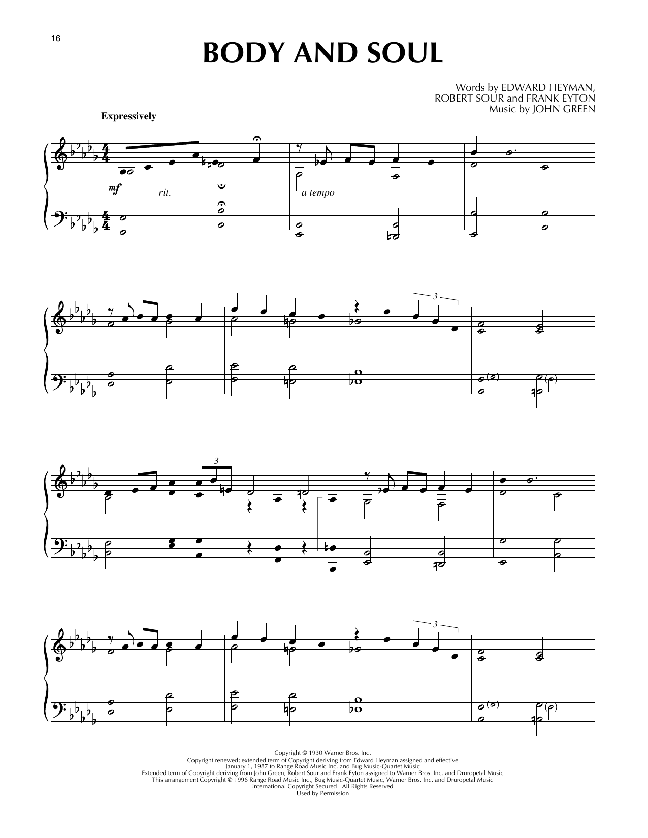 Product picture to: Body And Soul (arr. Jack Reilly)